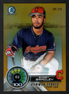 Bobby Bradley 2018 Bowman Chrome Scouts Top 100 Gold Refractor 38/50 Guardians