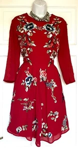 ASOS EMBROIDERED FLORAL COCKTAIL OCCASION PARTY DRESS SIZE 16 new with tags - Picture 1 of 7