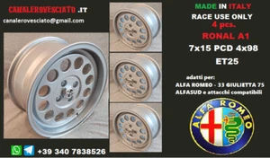 Cerchi lega Alfa Romeo Ronal A1 15 pollici 4x98 33 75 90 145 146 alfasud wheels - Imagen 1 de 12