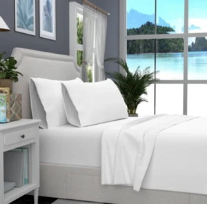 Purity Home Bio 100% Baumwolle Perkal Laken Set, Queen, Arctic White NEU - Bild 1 von 9