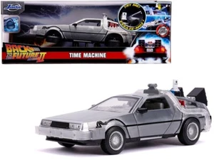 DeLorean Flying Time Machine – Brushed Metal Finish – 1:24 Jada Toys – Back to t - Picture 1 of 1