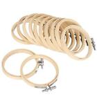 12 Pcs 9Cm 35In Bamboo Embroidery Hoops Adjustable Circle Rings Tool For Cro