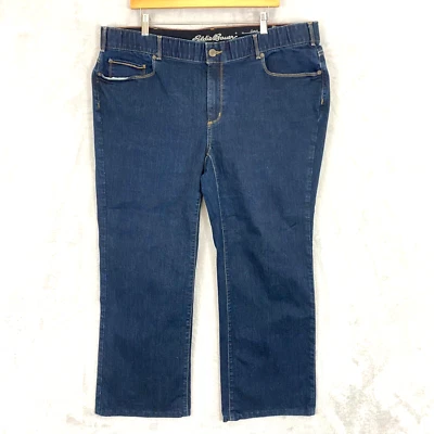 Eddie Bauer Curvy Bootcut Denim Jeans Womens 20P Dark Wash Blue Flex Waist 20S - Image 1 of 4