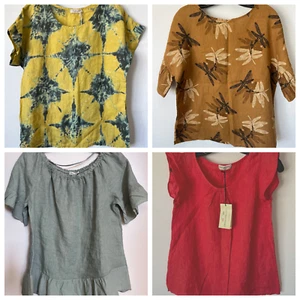 NWT Linen Made In Italy Multibrand Multicolor Blouse Sz S - Picture 1 of 15