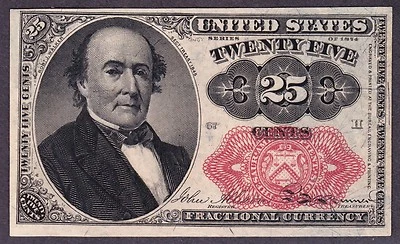US 25c Fractional Currency Note 5th Issue FR 1309 Ch CU Position 67 H - Image 1 of 2