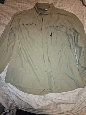 Camisa de exterior Sierra blanca para hombre XXL verde salvia pesca manga larga bolsillos Foto 1 de 4