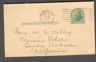 1934 Couverture postale Berkeley CA à Mme W F Kelly Mission Ridge Santa Barbara CA