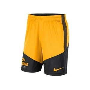Nike University of Iowa Hawkeyes Dri-Fit Knit Shorts Gold/Black Size Large - Picture 1 of 4