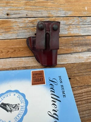 Vintage Don Hume H715 Brown Leather Open Top IWB Holster For GLOCK G38 38 - Image 1 of 2
