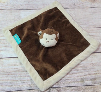 Tiddliwinks Plush Monkey Lovey Security Blanket Brown Beige 13" - Image 1 of 2