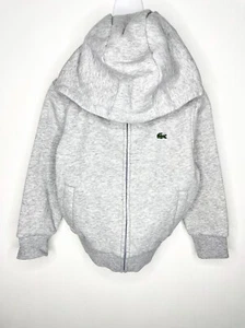 Lacoste Sport Fleece Hoodie Boys Size 4 Long Sleeve Gray Full Zip - Picture 1 of 4