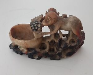 A Fine Vintage/Antique Chinese Hand Carved and Polished Soapstone