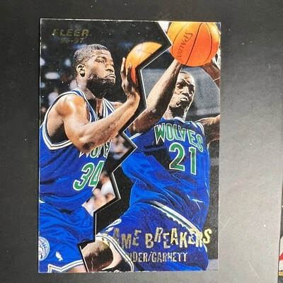 Баскетбольная карточка 1996-97 Kevin Garnett Isaiah Rider Fleer Game Breakers вставка No9 - Изображение 1 из 2