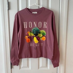 Honor the Gift Fruits Long Sleeve Graphic T-Shirt Mauve - Size 14 - NWOT - Picture 1 of 7