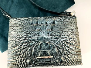 Brahmin Lorelei Petrol Ombre CrocEmbossed Leather EYE Shoulder Handbag ClutchNWT - Picture 1 of 18