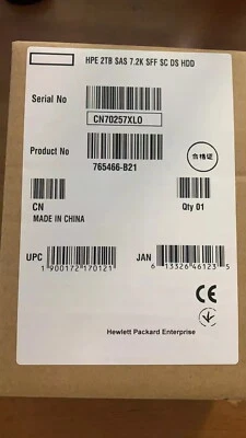 New 765466-B21 HP 2TB 12G SAS 7.2K RPM 2.5" 512E HDD 765873-001 765452-002 - Image 1 of 4