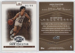2007-08 Topps Triple Threads Sepia /99 John Stockton #94 HOF