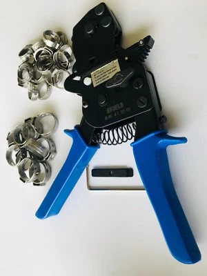 PEX Ratchet Cinch Clamp Crimper Tool 3/8"-1" with 30 PCS SS Clamps