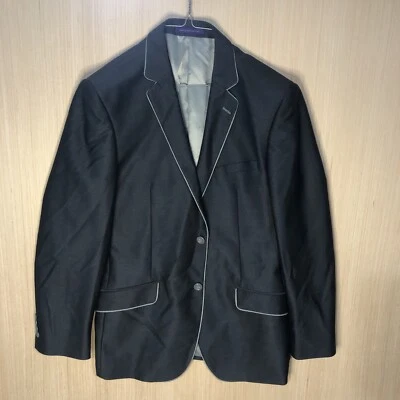 Vinci Dark Gray Satin Trim Sports Jacket 38R Blazer Designed In Italy - Image 1 of 4