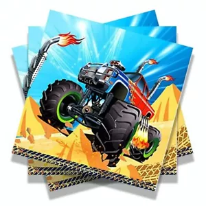 Monster Truck Party Supplies Tableware | 20 Pack Lunch Napkins - Picture 1 of 1