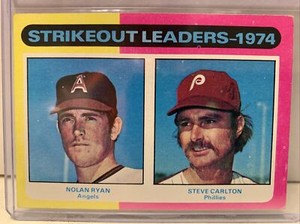1975 Topps 1974 Strikeout Leaders Nolan Ryan Steve Carlton #312 Angels Phillies