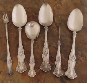 IS Vintage Grapes Set of 6 Serving Pieces 1847 Rogers Silverplate Flatware Lot h - Picture 1 of 5