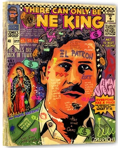 Immagine gangster Pablo Escobar pop art graffiti 80x100 mafia art moderna PR3 - Foto 1 di 6