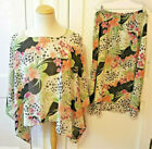 STUNNING Floral Sheer Poncho Top with Matching Skirt 2PC Set 18W 48" Bust