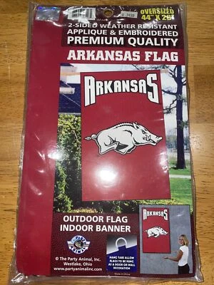 ARKANSAS RAZORBACKS FLAG OUTDOOR 44"X28" OVERSIZED - Image 1 of 3