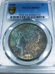 1900 Morgan Silber Dollar PCGS MS64 schöne Münze schöne Tönung - Bild 1 von 4