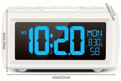 FM Radiowecker USB-Ladeanschluss 7 Farbmodi Wecker Schlummerfunktion Alarm Clock - Bild 1 von 4