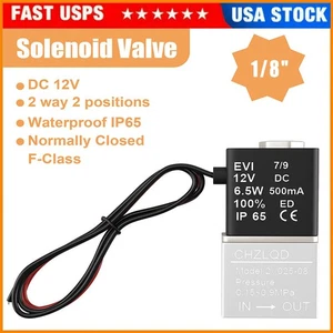 1/8" Fast Response Electric Solenoid Valve Air Water DC 12V Normally Closed New - Picture 1 of 15