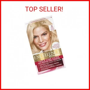 L'Oreal Paris Excellence Creme Permanent Triple Care Hair Color, 9 Light Natural - Picture 1 of 2