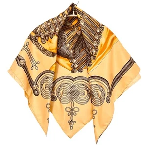 Sciarpa Hermes seta 100% Carre 90 Brandebourgs arancione ottime condizioni or... - Foto 1 di 20