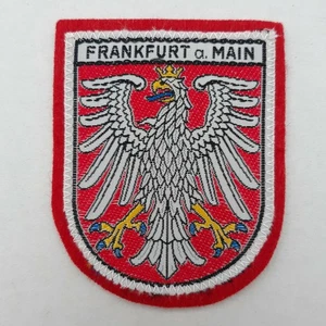 Vintage Germany Woven Red Felt Backed Frankfort Main Patch - Picture 1 of 3