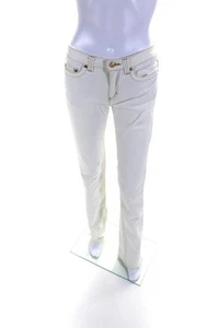 Roberto Cavalli Womens Cotton Buttoned Zipped Straight Pants White Size EUR40 - Picture 1 of 7