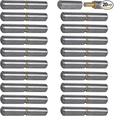 Paquete de 20 bisagras de barril de soldadura de 3 pulgadas, 3-1/8"Ã—1/2" de acero al carbono bala soldable Foto 1 de 2