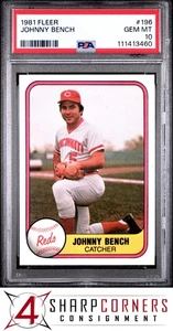 1981 FLEER #196 JOHNNY BENCH REDS HOF PSA 10 - Picture 1 of 3