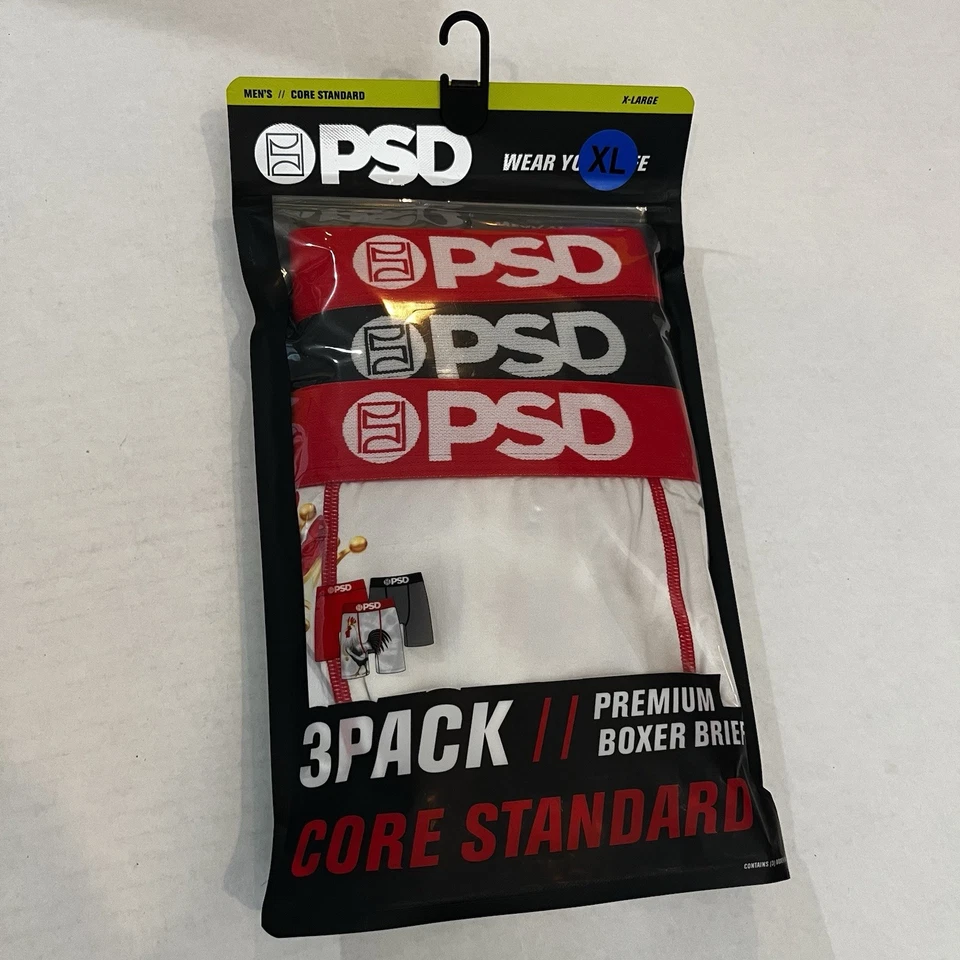 PSD Boxer Briefs 3 PACK Soft Microfiber COCKY COCK-A-Doodle-Doo Drops Rooster - Image 1 of 1