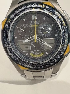 V CITIZEN Men’s Eco-Drive Blue Angels Skyhawk Watch Steel Bracelet JR3080-51L - Picture 1 of 9