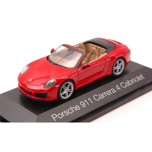 PORSCHE 911 CARRERA 4 2016 CABRIO RED 1:43 Herpa Auto Stradali Modellino Nuovo - Immagine 1 di 1