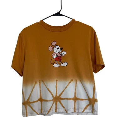 Disney | Camiseta amarilla tie-dye genuina de Mickey Mouse Mouse para mujer talla M Foto 1 de 4