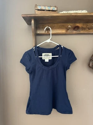 Top recortes Effie's Heart azul con bolsillos talla pequeña Foto 1 de 4