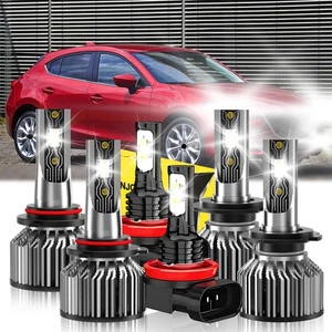 For Mazda 3 2004-2005 LED Headlight Kit Bulb + Fog Light 6500K Super Bright - Bild 1 von 11
