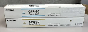 2 Canon Genuine GPR-30 Cyan & Yellow Toner 2793B003 2801B003 GPR30 - C details - Picture 1 of 6