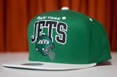 New York Jets X Mitchell & Ness Logo Verde Hombres Sombrero Snapback RHTNBR-114 Foto 1 de 4
