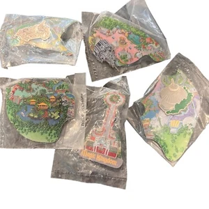 RARE DISNEY LE WDW Cast Exclusive Atlas Magic Kingdom Map 5 Pin Set *READ* - Picture 1 of 10