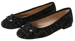 Sam Edelman Felicia Black Multi Luxe Slip On Rounded Toe Flexible Ballet Flats - Picture 1 of 7