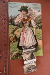 tolle alte Rucksack Karte - Frau in österr. Tracht Lithos Salzburg 1900-1910 - Picture 1 of 4