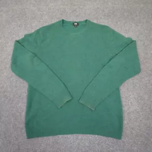 Uniqlo Jumper Womens MEDIUM Green Wool Knit Long Sleeve Crew Neck Sweater Size M - Picture 1 of 9